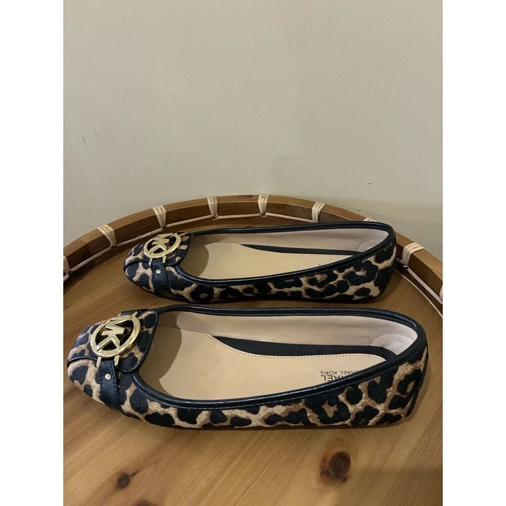 MICHAEL KORS Nori Ballet Flats LEOPARD Print Calf hair  Women’s Size 8 - Picture 4 of 6